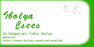 ibolya csecs business card